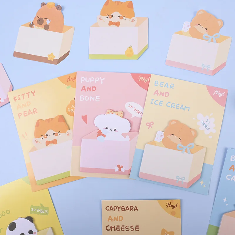 لوحة مذكرة كرتونية لطيفة للطلاب مجلة جمالية عالية تدوين الرسائل بمناسبة ملاحظات لاصقة قابلة لإعادة الاستخدام #3