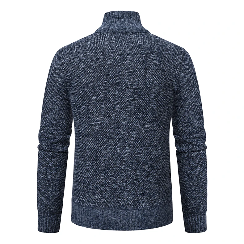 Herren Pullover Herbst und Winter neue Strickwaren einfarbig mit einem unteren Hemd greifen Fleece warmen und bequemen Pullover – Detail 4