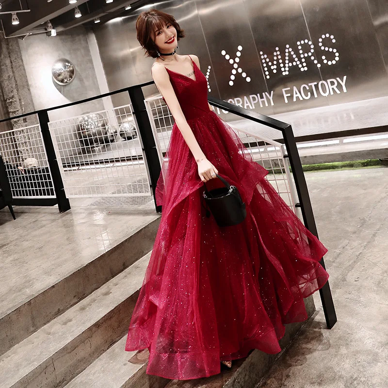 

Modern Sexy Strapl Long Red Wedding Dr for Women Summer New Sle Princ Skirt Sle Formal Evening Gown for Bride