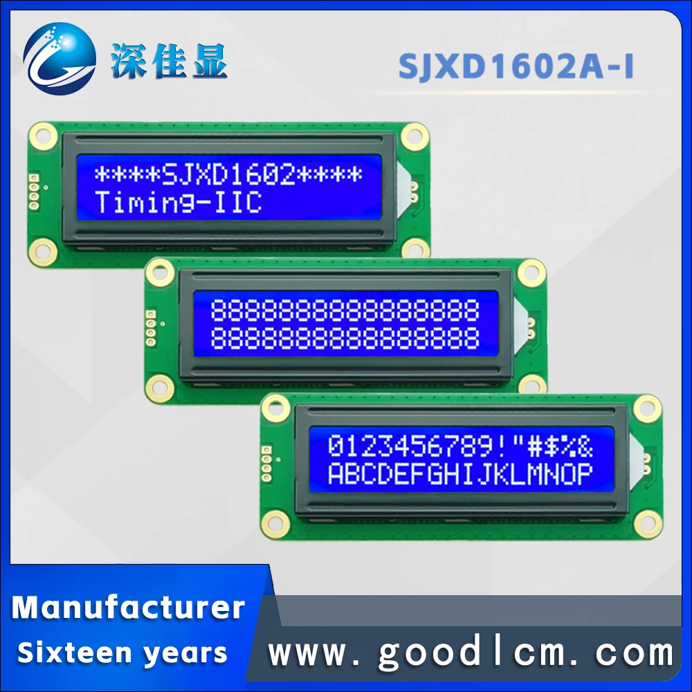 

1602A-1LCD display 16x2 Lcm display module STN blue Negative white backlight display AIP31068L driver 5/3V