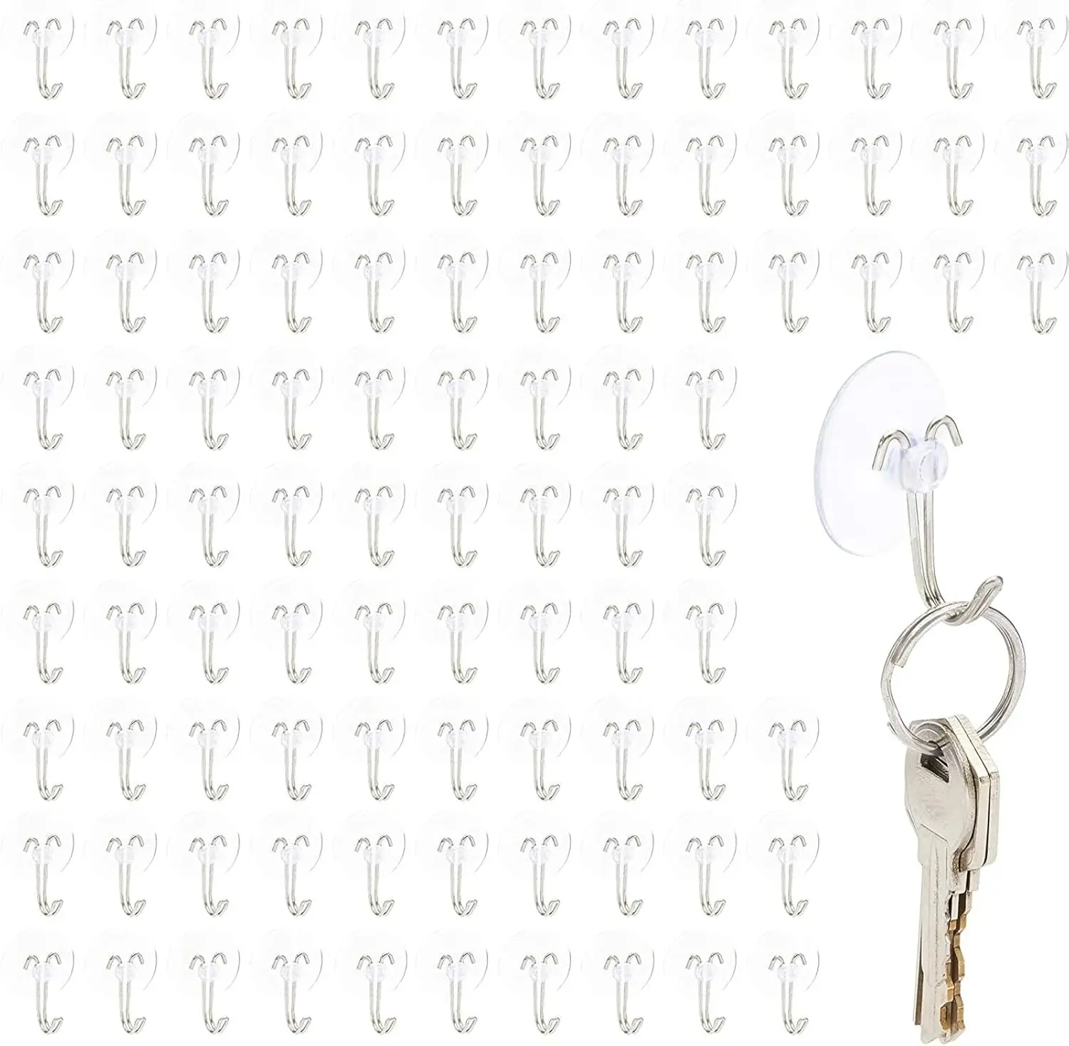 

Mini Clear Suction Cup Hooks for Glass, Tool-Free Installation, Pack of 100