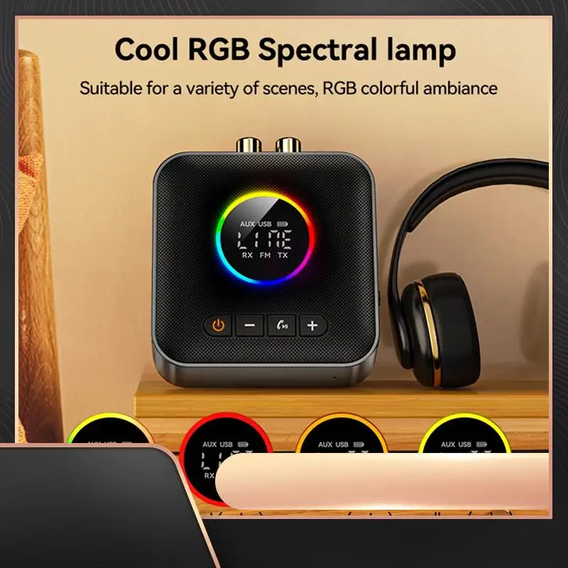 

3-в-1 Bluetooth 5.4 передатчик приемник FM-модулятор передатчик 3,5 мм AUX Type-C многоточечный интерфейс Hi-Fi музыка