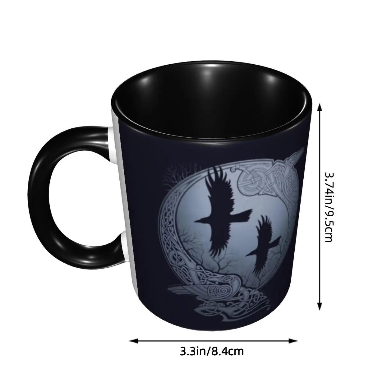 Custom Odin Ravens Coffee Mugs DIY Viking Norse Huginn and Muninn Ceramic Milk Tea Cup