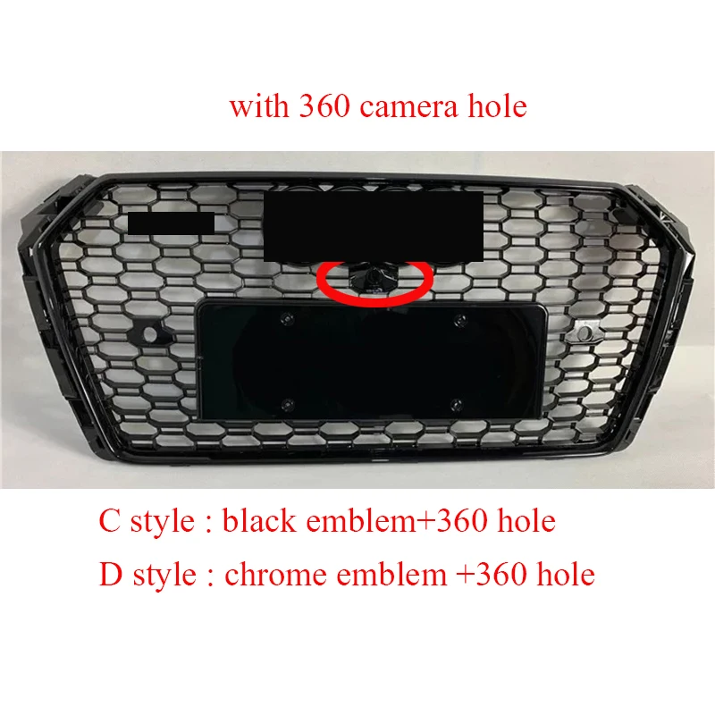 Vorne Sport Hex Mesh Honeycomb Hood Grill Glanz Schwarz Für Audi A4/S4 RS4 Stil B9 2017-2019 auto Zubehör