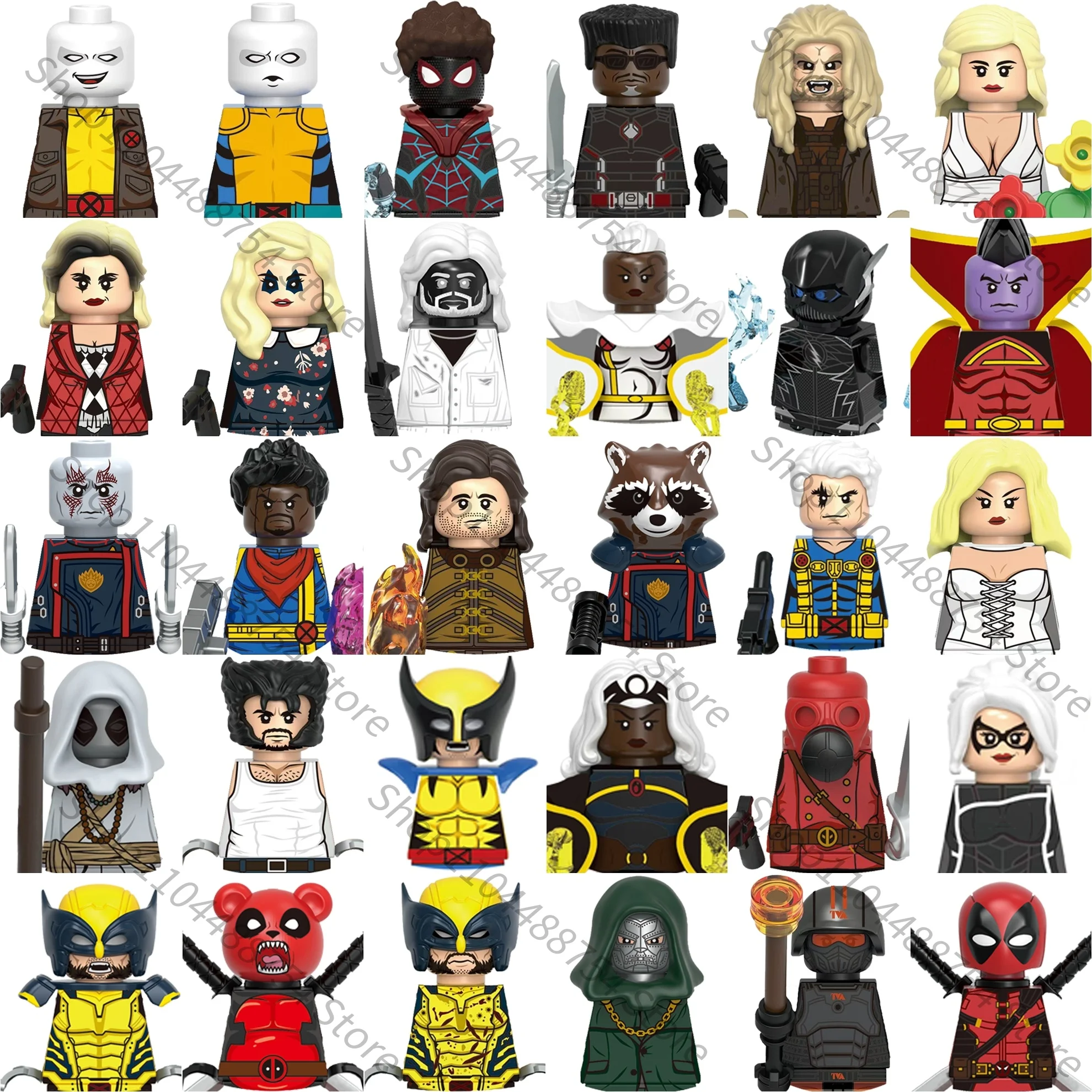 

Hot collectible toys Blocks Bricks Mini character building blocks Hot toy children's party gift Superhero Gladiator Black Cat