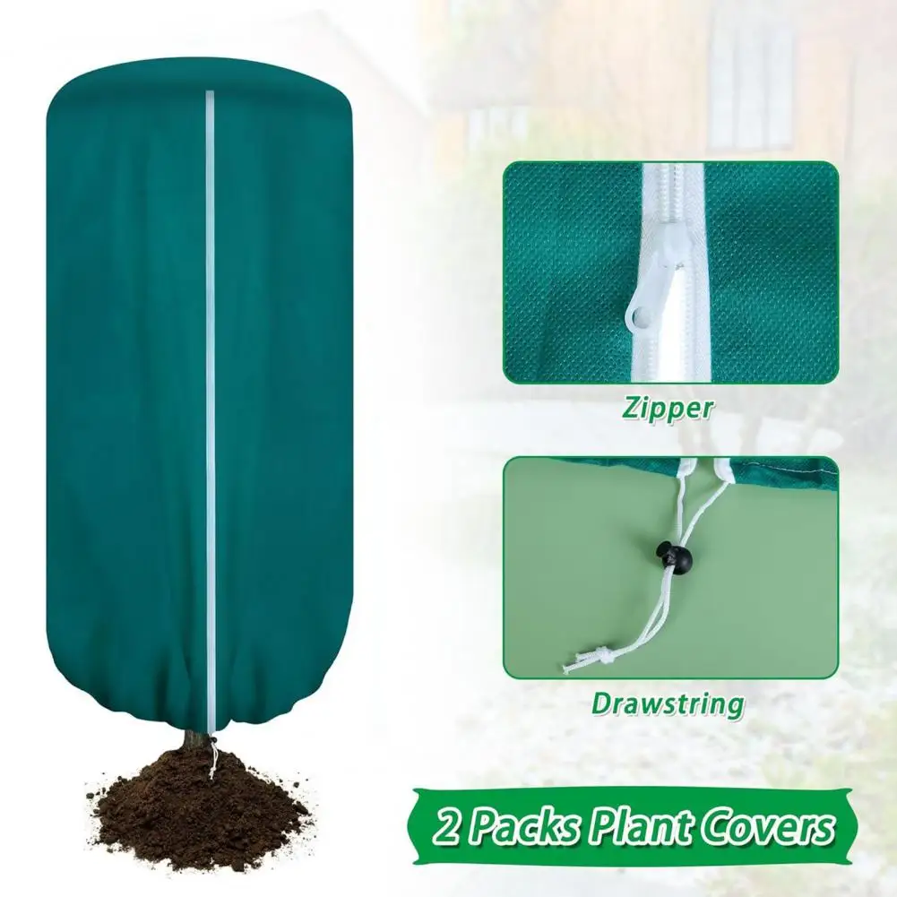 

Чехлы для растений для зимних растений, защитный чехол от замерзания с застежкой-молнией, многоразовое морозовое одеяло для уличных растений, кустарников