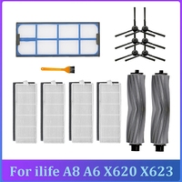 14Pcs Replacement Parts Kit For Ilife A8 A6 X620 X623 Robot Vacuum Cleaner Roller Main Brush Primary Filter Side Brush