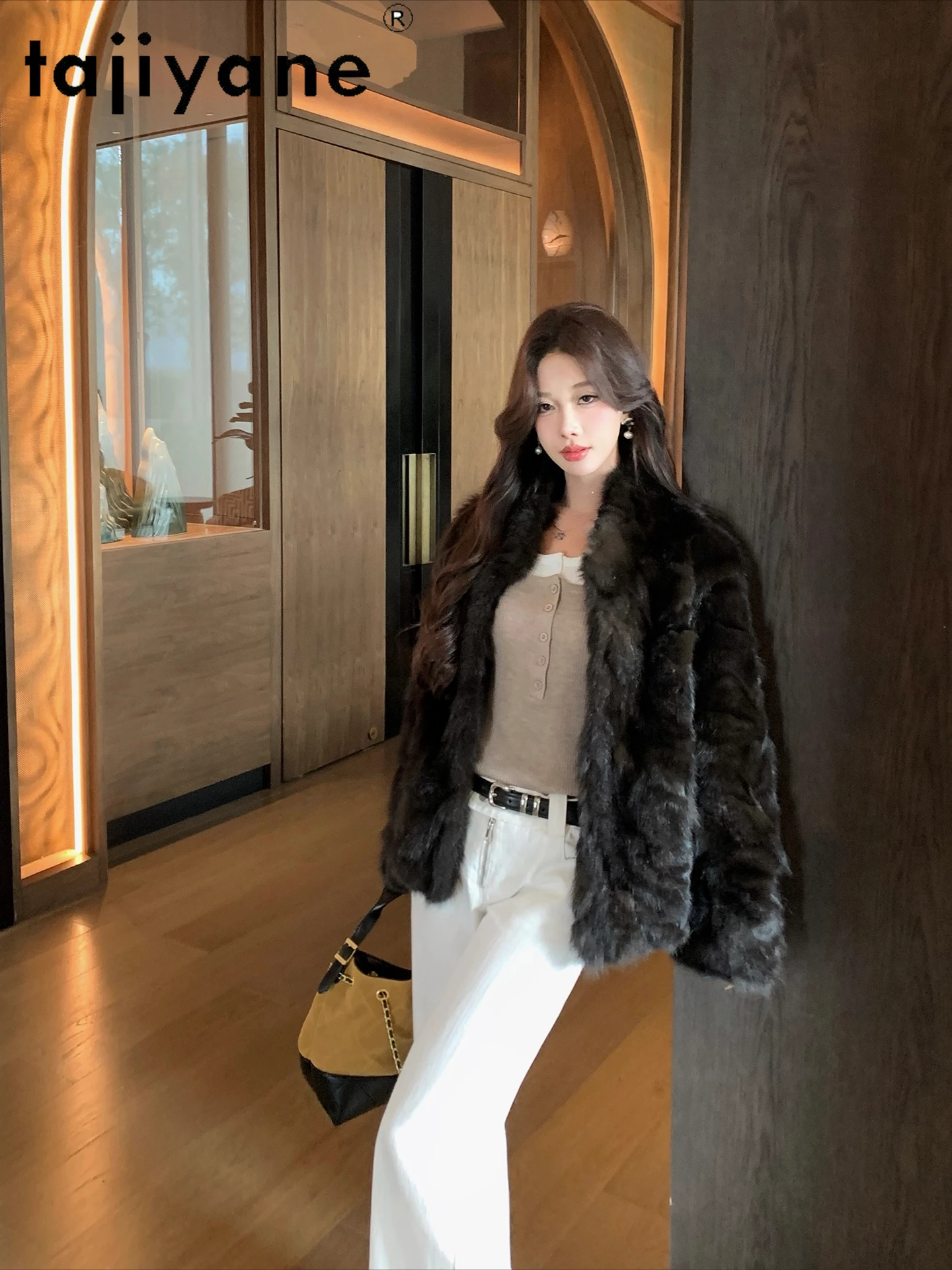 TAJIYANE 100% Prawdziwy Płaszcz z Futra Norek dla Kobiet Retro Naturalne Kurtki z Futra Sobli Rosyjskiej Płaszcze Zimowe 2025 Odzież Damska шуба женская