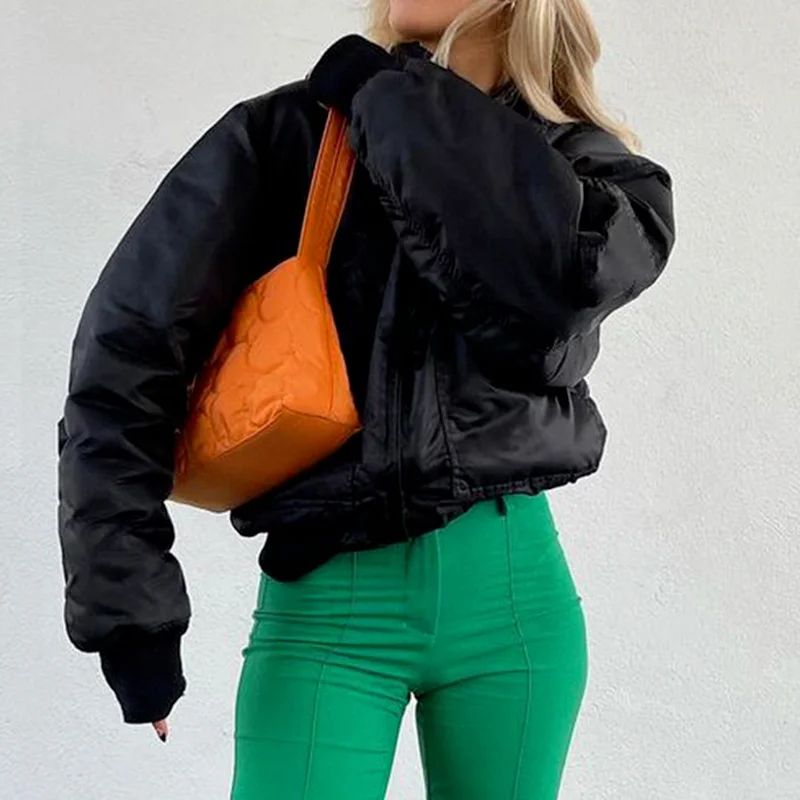 2022 Autumn and Winter New Fashion Casual Lapel Stitching Jacket Loose Zipper Lapel Warm Jacket Casual Top women clothes