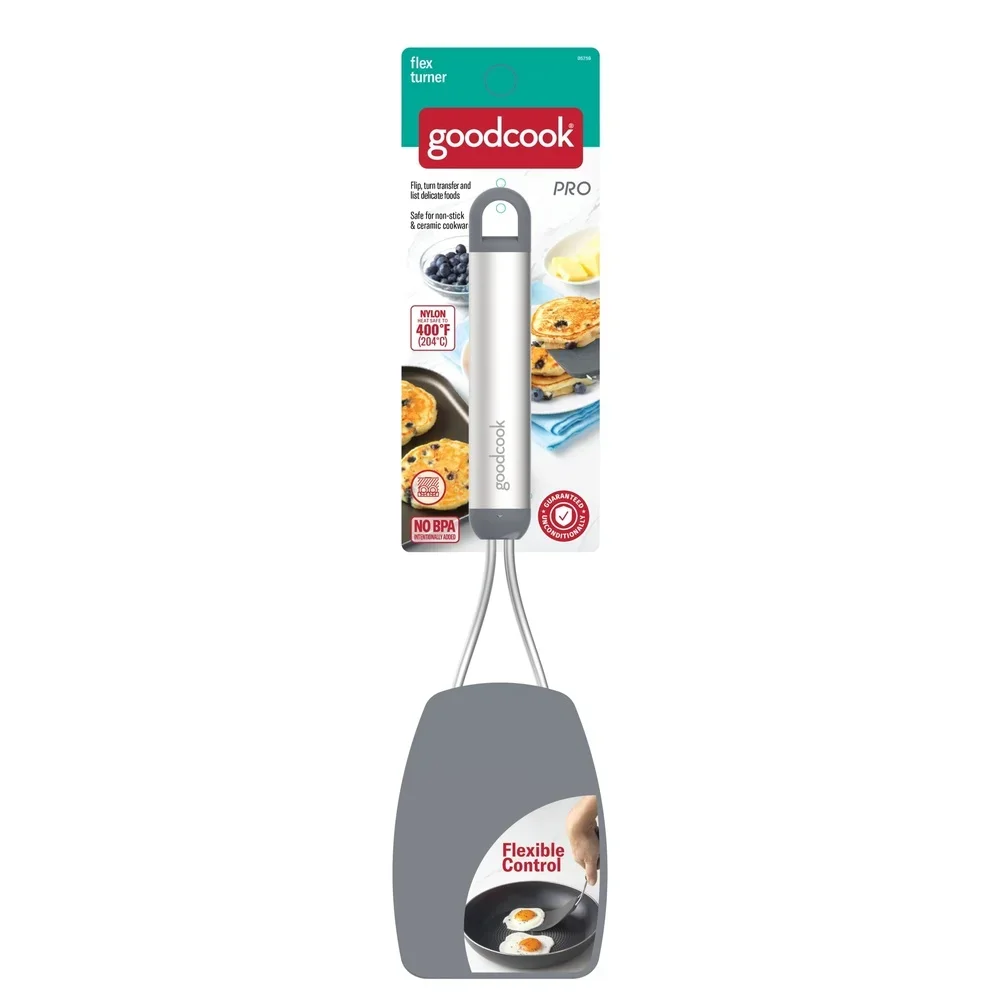 2 حزمة نايلون تيرنر آمنة للحرارة مرنة الوجه تيرنر الفطائر البيض الكوكيز دائم مقبض من الفولاذ المقاوم للصدأ تجهيزات المطابخ غير عصا