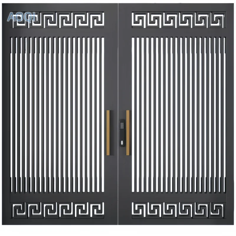 Aluminum Alloy Modern Manual Double Door Customizable Luxury Entrance Gate Courtyard Sliding Door Frame Villa Customizable