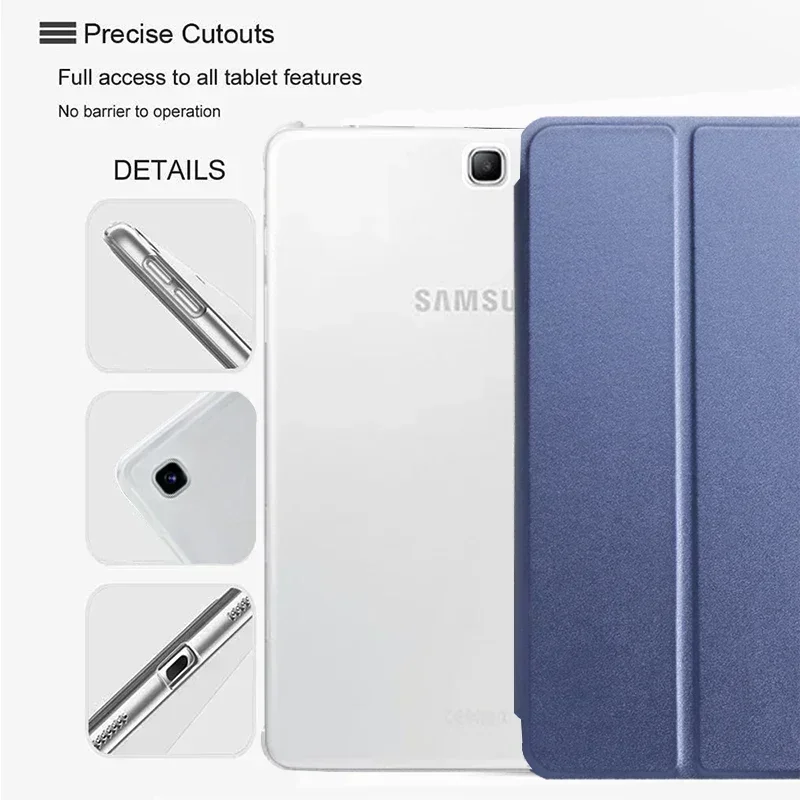 Tablet case for Samsung Galaxy SM-T550 SM-T555 Smart sleep wake up Tri-fold Full Protective flip cover stand for Tab A 9.7" 2015