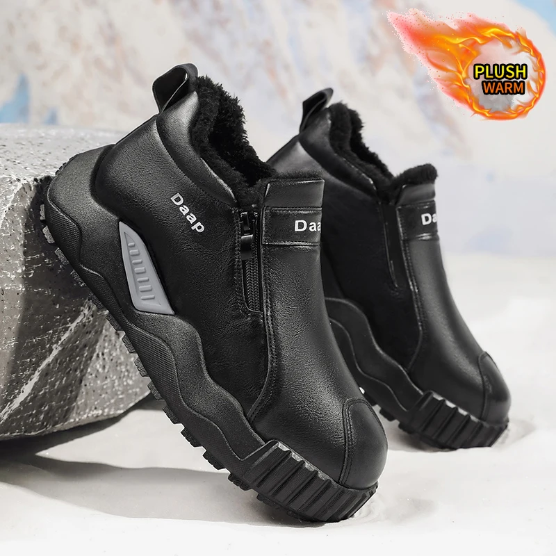 Autumn and Winter Mid-Top Large-Size Fashionable and Comfortable Snow Boots, with Plush Lining for Warmth and Comfort, Excellent Grip, the Preferred Gear for Outdoor Sports and Leisure in Autumn and Winter