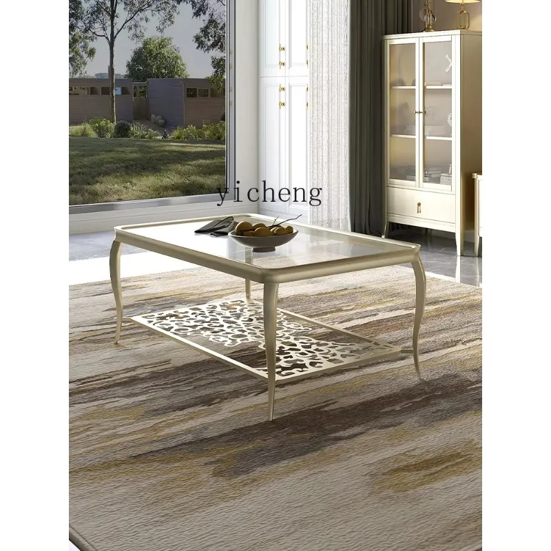 CZ-4 Coffee Table Solid Wood Tea Table Living Room Small Apartment Glass Top Tea Table Tea Machine