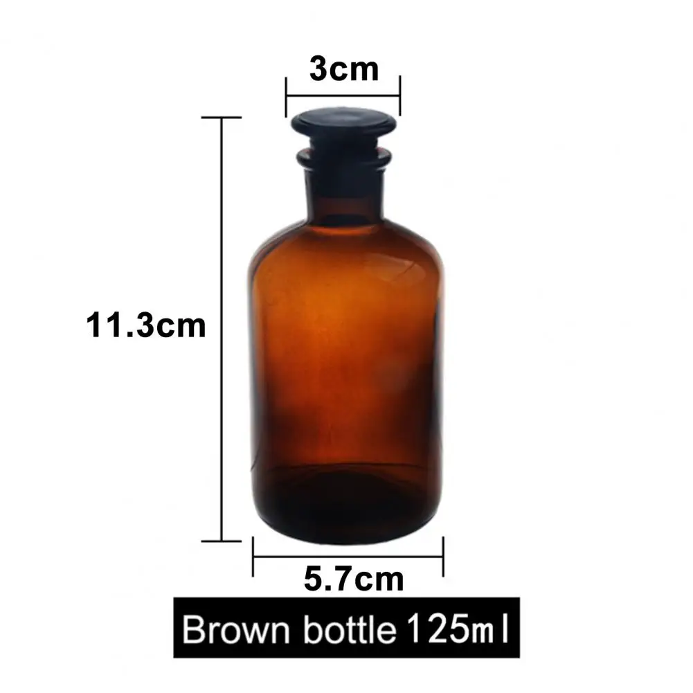 30/60/125/250/500ml Reagent Jar Leak-Resistant Clear Small Reagent Bottles with Caps Reagent Bottle Glass Laboratory Bottle
