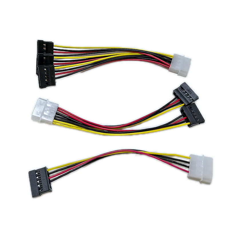 IDE Molex 4 pin to 1 2 3 x SATA Power Cable Serial ATA Y Splitter Hard Driver Dual Extension Cord Adapter Connector
