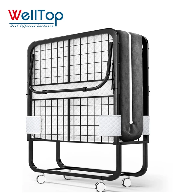 FBB  Wholesale Furniture Accessories Hardware Portable Rollaway Guest Bed Folding Bed with Mattress for Adults Bedroom Of