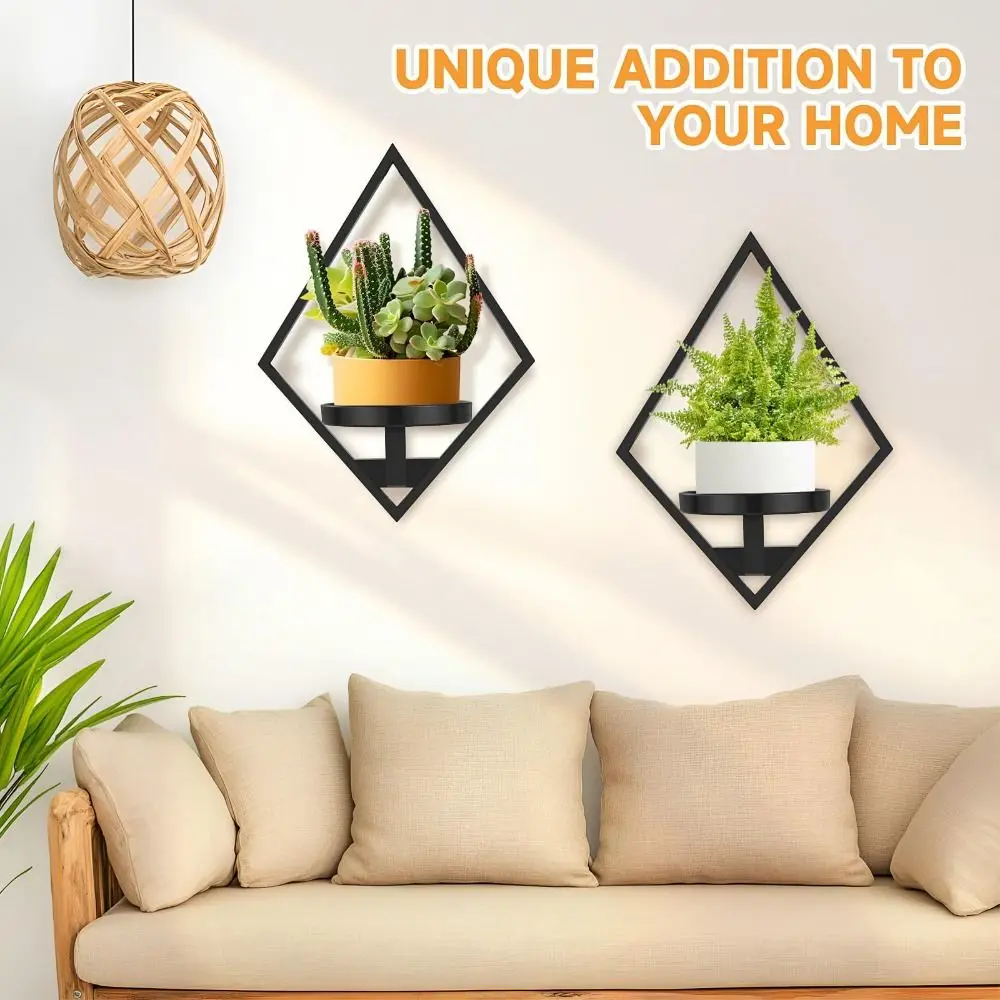 

Sturdy Floating Metal Wall Plant Shelves Easy-Mount Metal Wall Plant Shelves Space Savingn Floating Desig