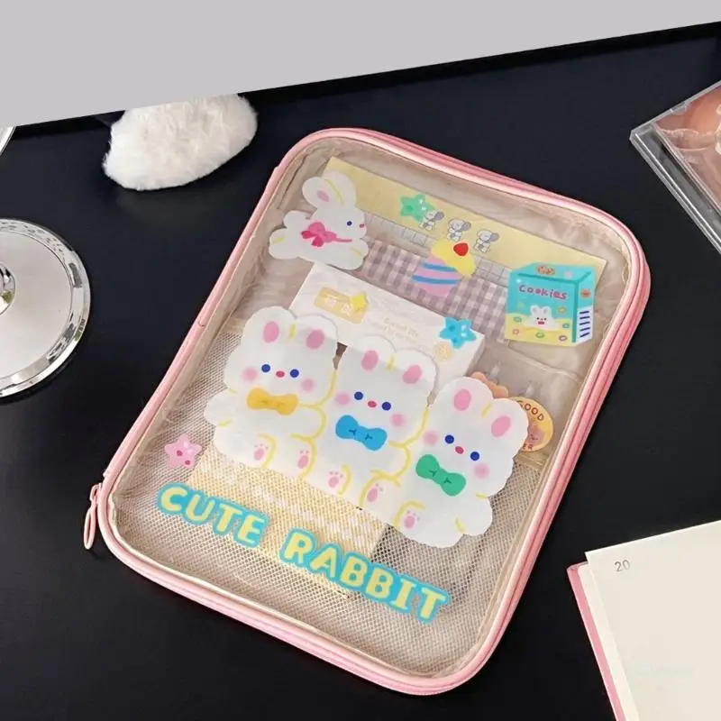 multiuso per documenti, cancelleria, tablet, notebook, custodia per tablet in PVC trasparente, custodia con cerniera