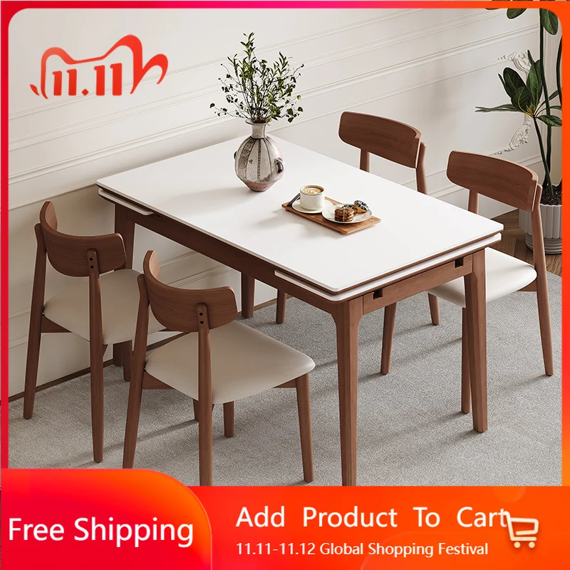 

Modern Simple Dining Table Solid Wood Extendable Romantic Unusual Aesthetics Table Comfortable Modern Special Muebles Furniture