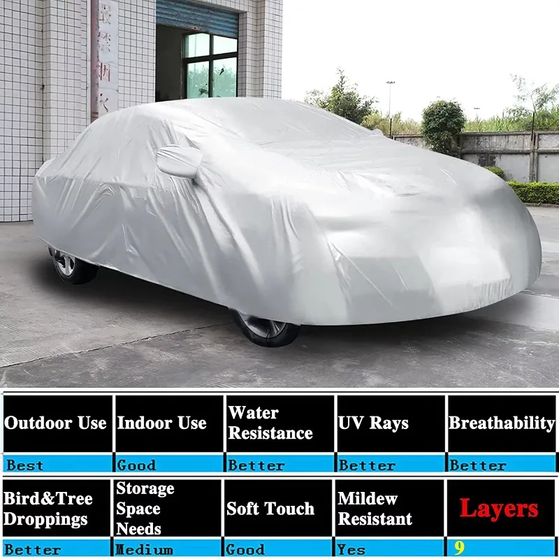 Breathable Sun Snow Dust Rain Protection Full Car Cover