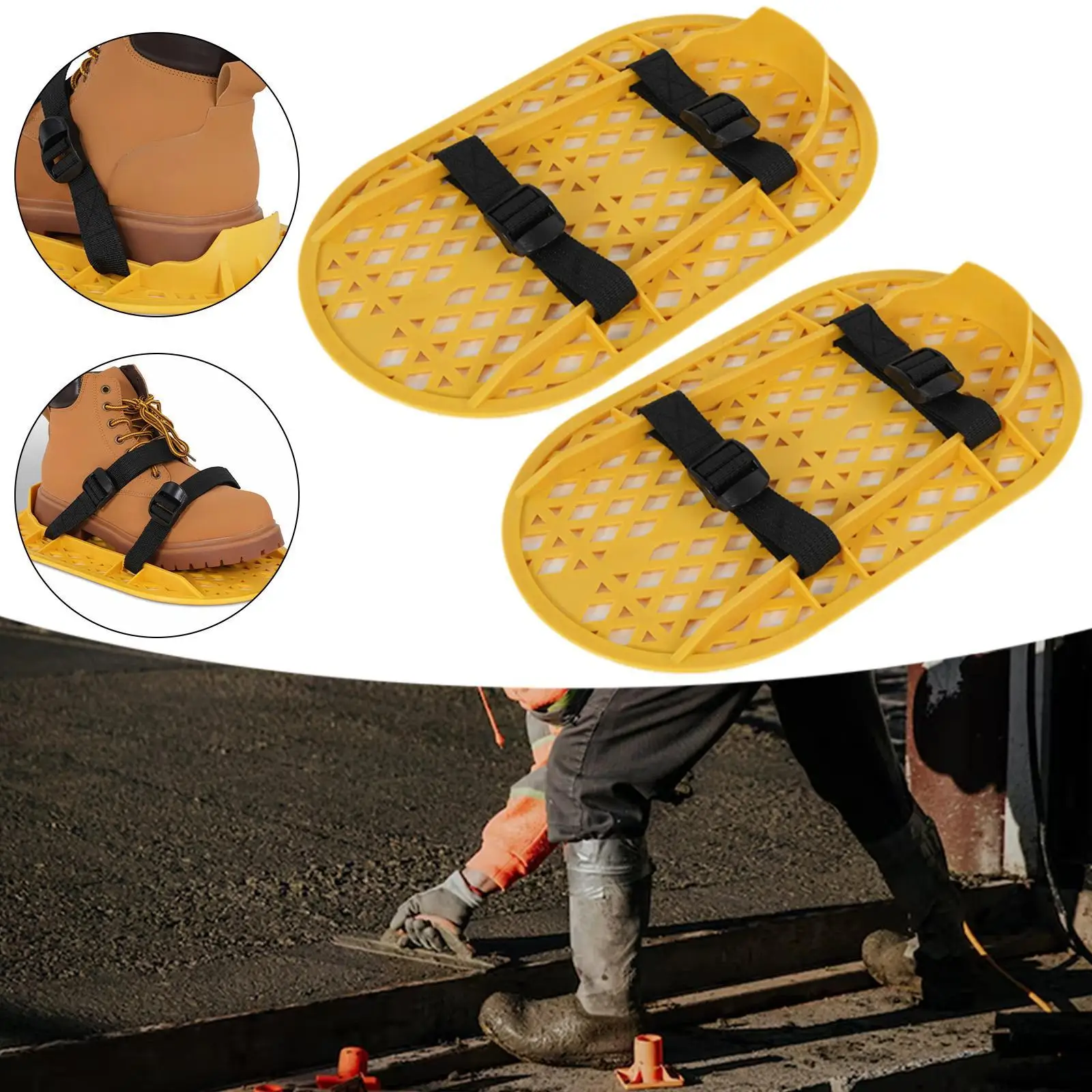 

Concrete Finishing Tool Floor Cement Shoes Nylon Nonslip Easy to Use Concrete Finishing Shoes Anti-footprint for Men Overlays