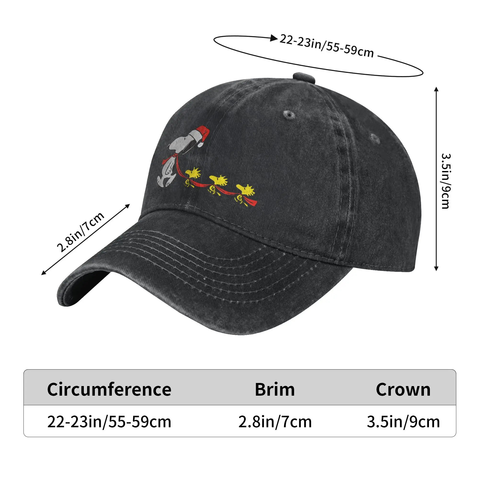 Snoopy and Woodstock Holiday Sun Baseball Cap  Streetwear Unisex-Teens Washed Trucker Hat Hot Sale Kpop Rock Baseball Caps