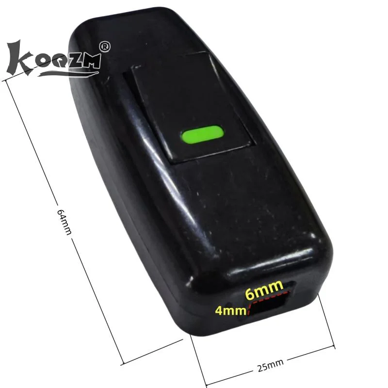 1/5PCS Classic Black Inline On/Off Table Lamp Switches Home Light Boat Shape Switch Wires Cable Switches Electrical Accessories