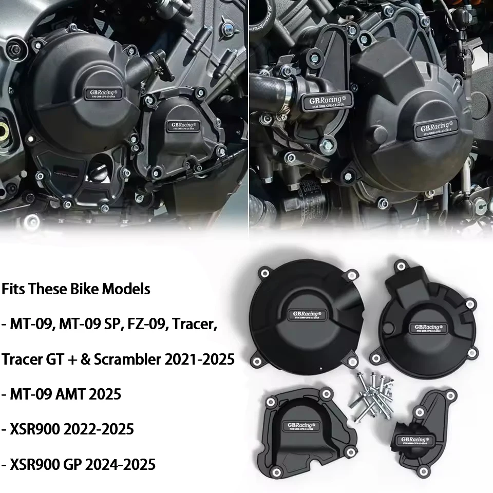 

GBRacing For yamaha mt09 2024 YZF-R9 & MT-09 ATM 2025, MT-09/SP FZ-09 Tracer/GT+& Scrambler 2021-2025 Secondary Engine Cover Set