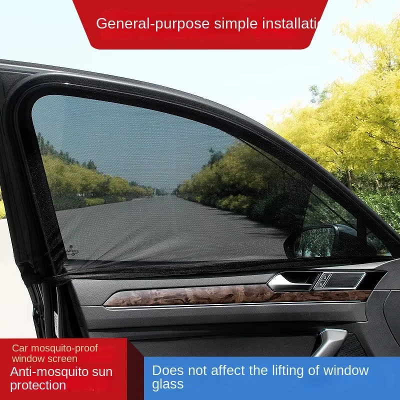2/4 Stück Auto-Sonnenschutz Anti-Mücken Autofenster-Netzgitter Sichtschutz Sonnenschutz-Netzgitter für Autos – Detail 3