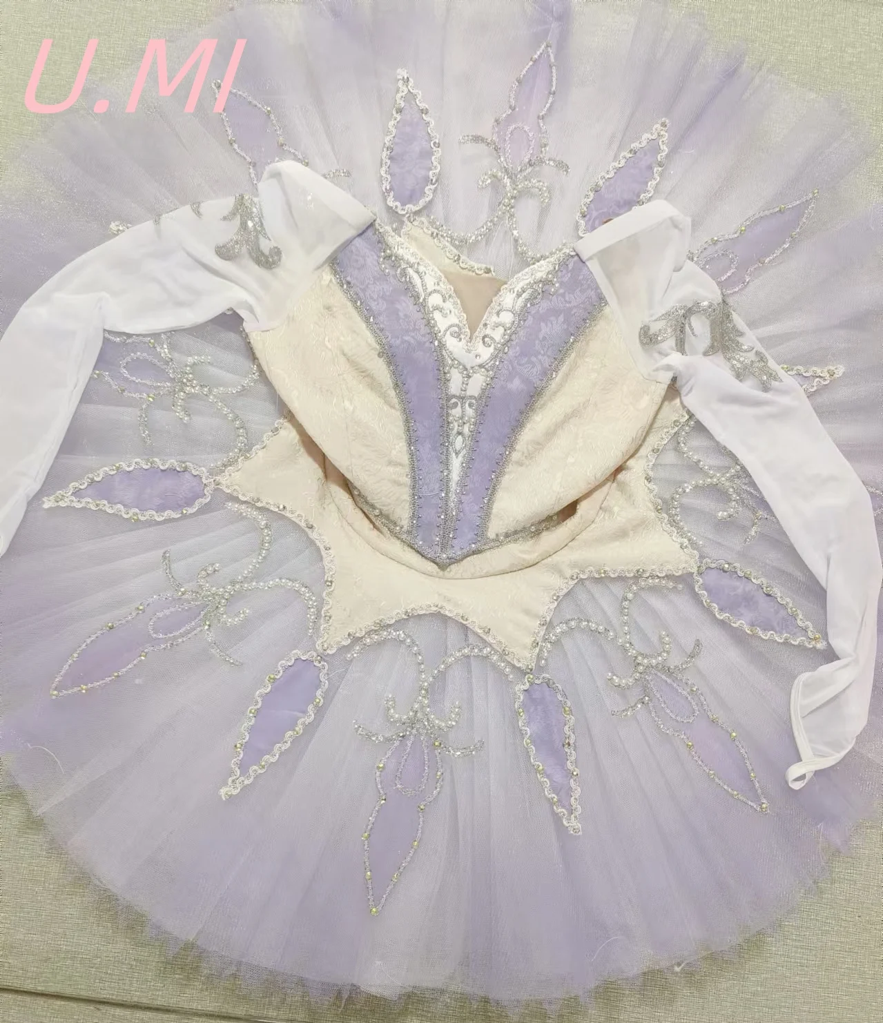 Performance dress purple ballet dress competition dress plate skirt lilac tutu performance dress high-end custom