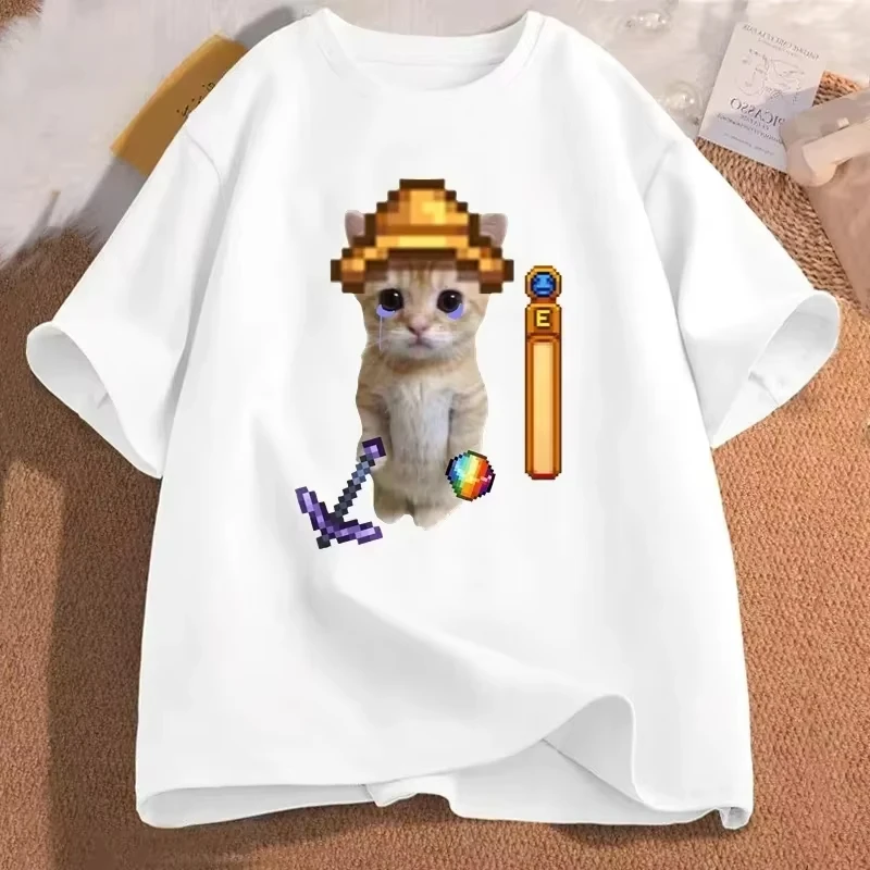 Camiseta Stardew Valley El Gato para hombre, ropa de calle, camisetas gráficas de manga corta de alta calidad, camisetas de calle