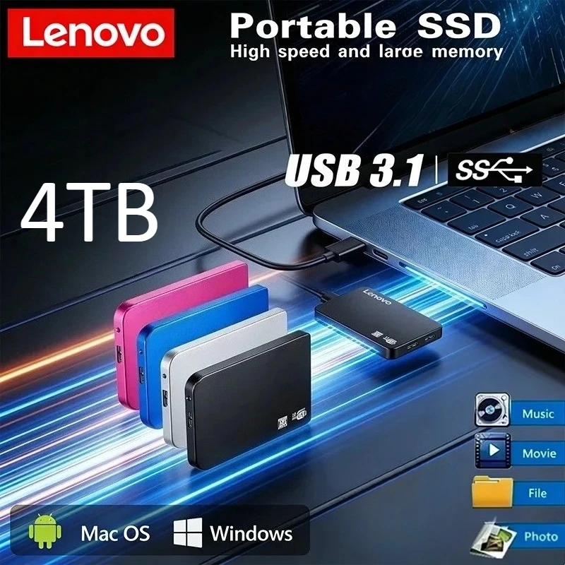 

Внешний корпус для SSD-накопителей Lenovo с высокоскоростным интерфейсом USB 3.0, мобильный чехол для жестких дисков, внешний накопитель, бокс для HDD с кабелем USB 3.0, ABS-пластик