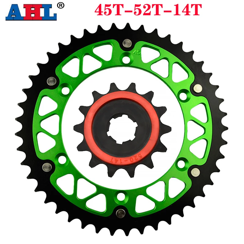 520 Motorcycle 45T~52T 14T Front & Rear Sprocket For KAWASAKI KDX250 KDX200 KDX220R KLX300R KX500 KX250 KDX KX 250 500 220 300