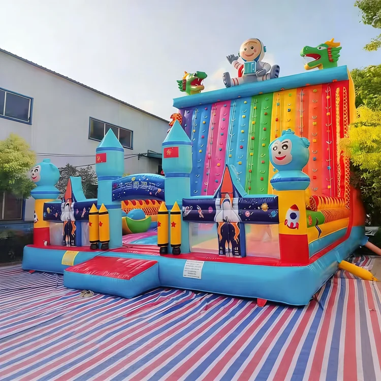 Factory Direct Bouncy Castle Outdoor Commercial Games Kids Inflatable Rock Climbing Wall Adults Large Inflatable Climbing Tower