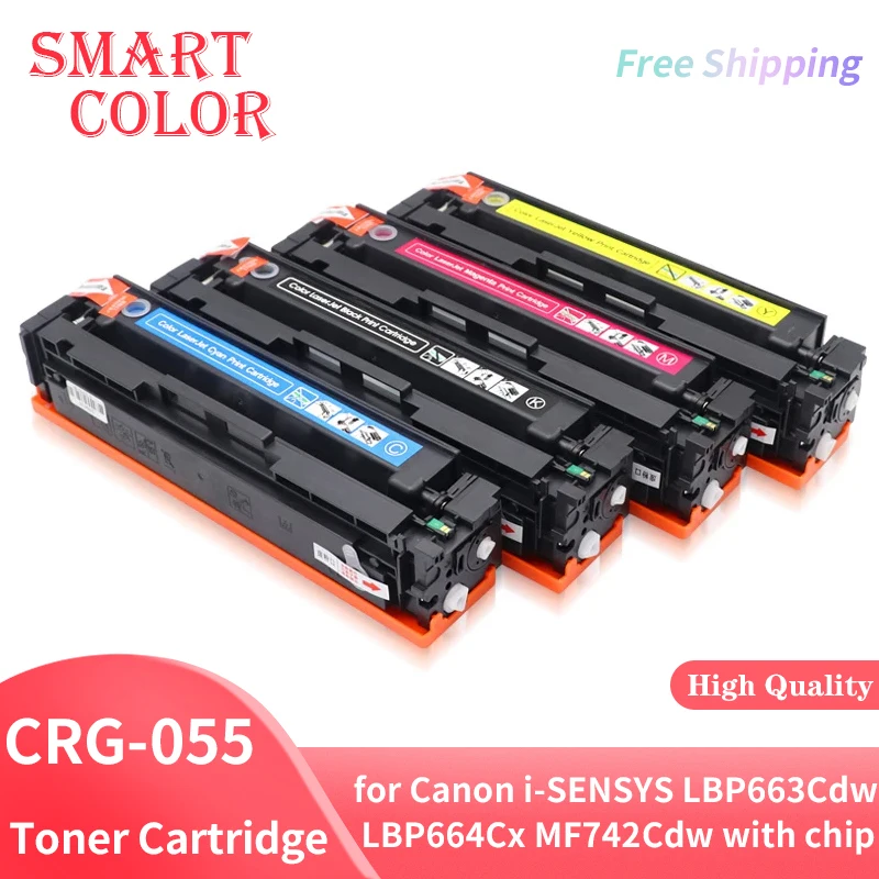 New Chips Crg055 CRG-055 KCYM Toner Cartridge Replacement for Canon i-SENSYS LBP663Cdw LBP664Cx MF742Cdw With Chip Printer