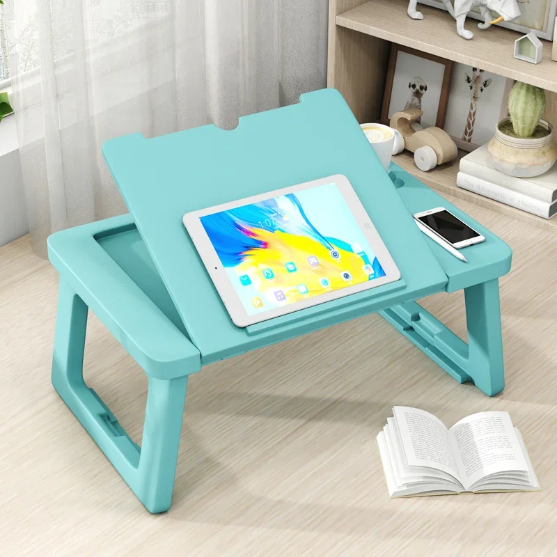 Cream-Style Foldable Bed Desk Adjustable Laptop Table Non-Slip Writing Surface Desk Lazy Reading Table for Home Use Portable