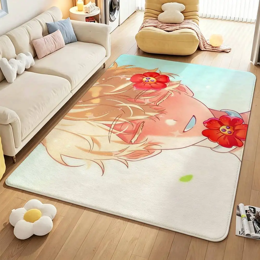 L-Luka A-Alien S-Stage Anime Singer Short Plush Anti-Slip Door Mat Soft Floor Mat for Home Entrance