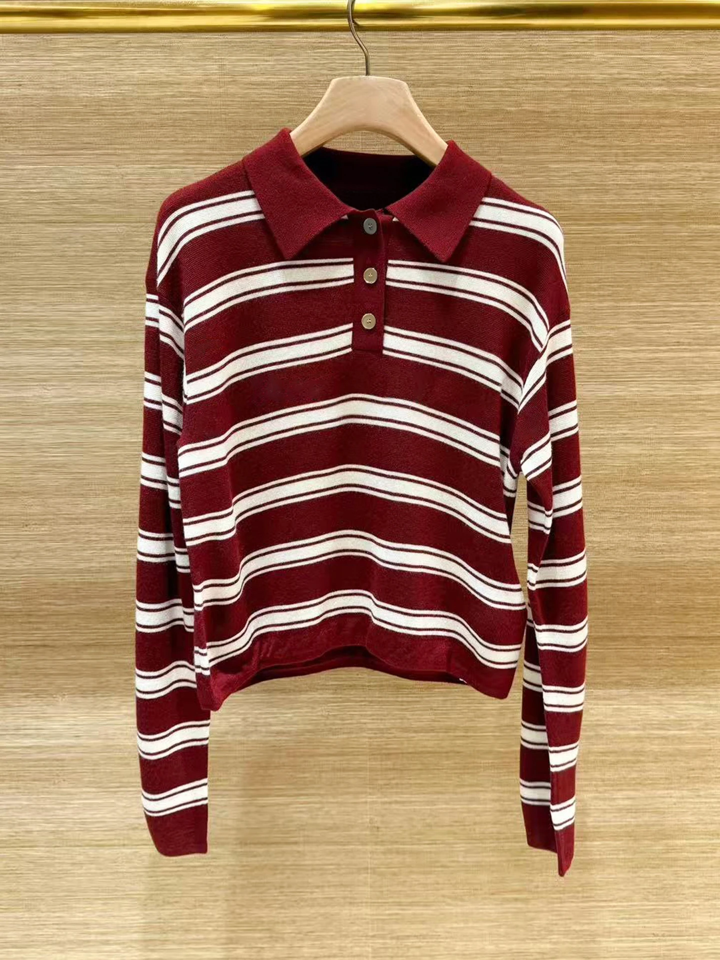 

S Home South Oil High End Women's Casual Ne Striped Knitwear Sweater Autumn New Sle Commute Simple Regular Fit