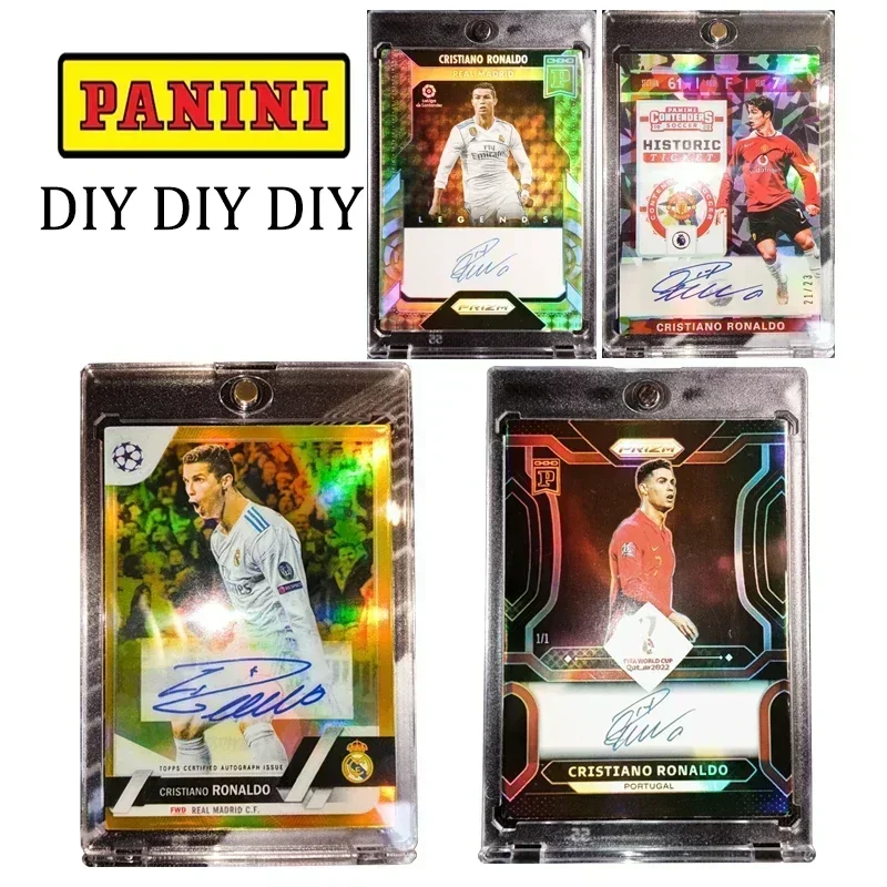 Pánini Sztár DIY homemade cristiano Ronaldo autographed collectible rty Futball-labda Fiú Munkaszüneti nap Adomány rty Tetőcserép refractor