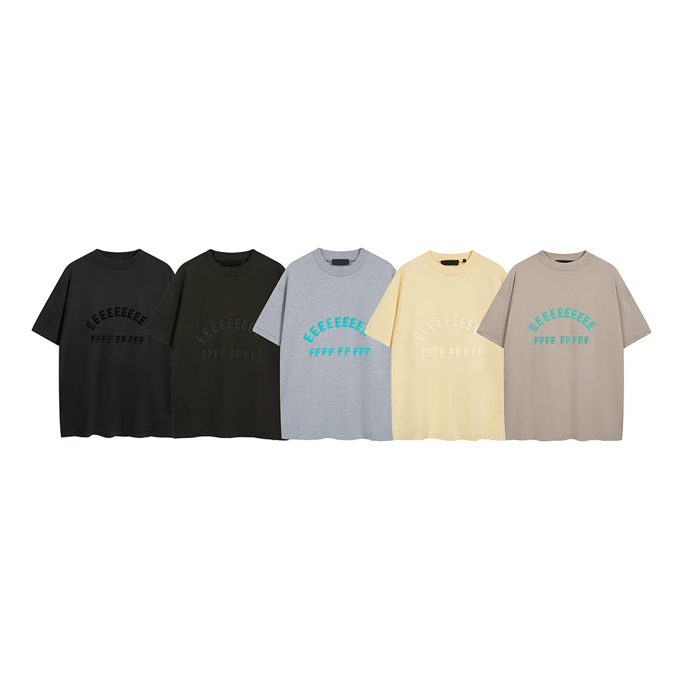 Best Version Summer T shirt 9th Collection New Colorway Rubberzied Letter T-shirts Men's Hip hop Streetwear Loose Oversize Tees