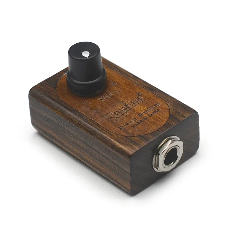 SAPHUE S2/S3 Clip Pickup Transducer for Acoustic/Classic Guitar with Wood Case and 6.35 Jack Ukelele/Kalimba/Mandolin