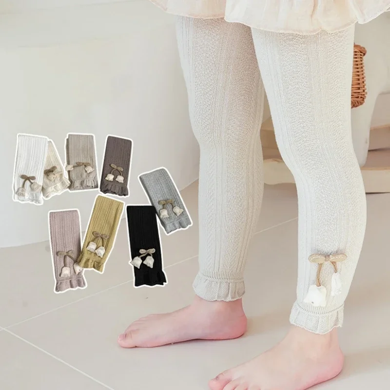 Spring Autumn Baby Pants Newborn Girls Leggings Tulip Flowers Princess Pants Kids Children School Uniform Leggings Tights