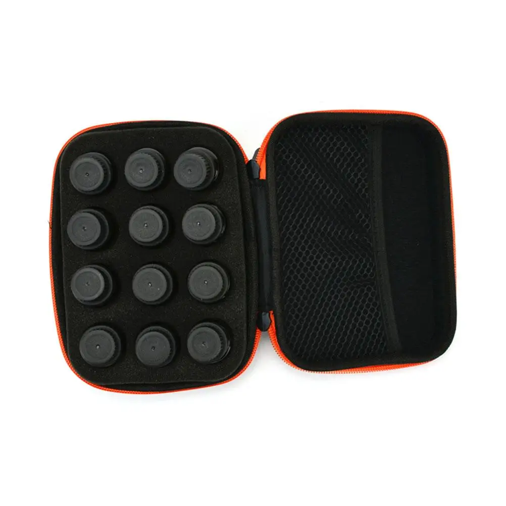 

Portable Essential Oil Bottle Storage Case Travel Essential Oil Bottle Storage Box (Black and Orange)