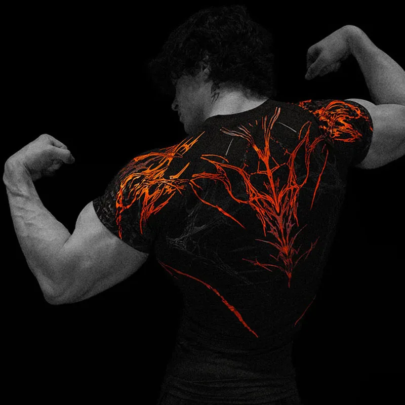 2026 New Men's Gym Compression Shirt Quick Dry Muscle Training Tee High Stretch Athletic Top for Men Summer GYM T-shirt Men's