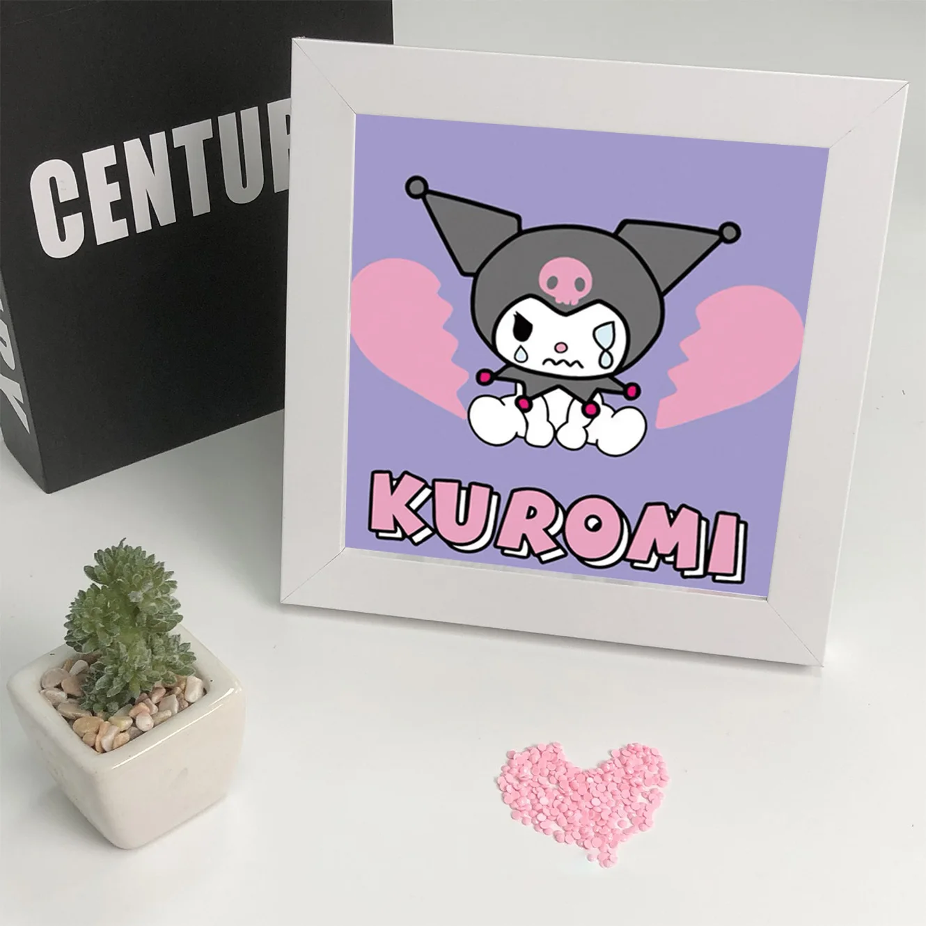 

Sanrio Cartoon Crystal Diamond Desktop Decoration Painting Handmade DIY Cross Embroidery Frame Kit Sad Kuromi Couple Gift