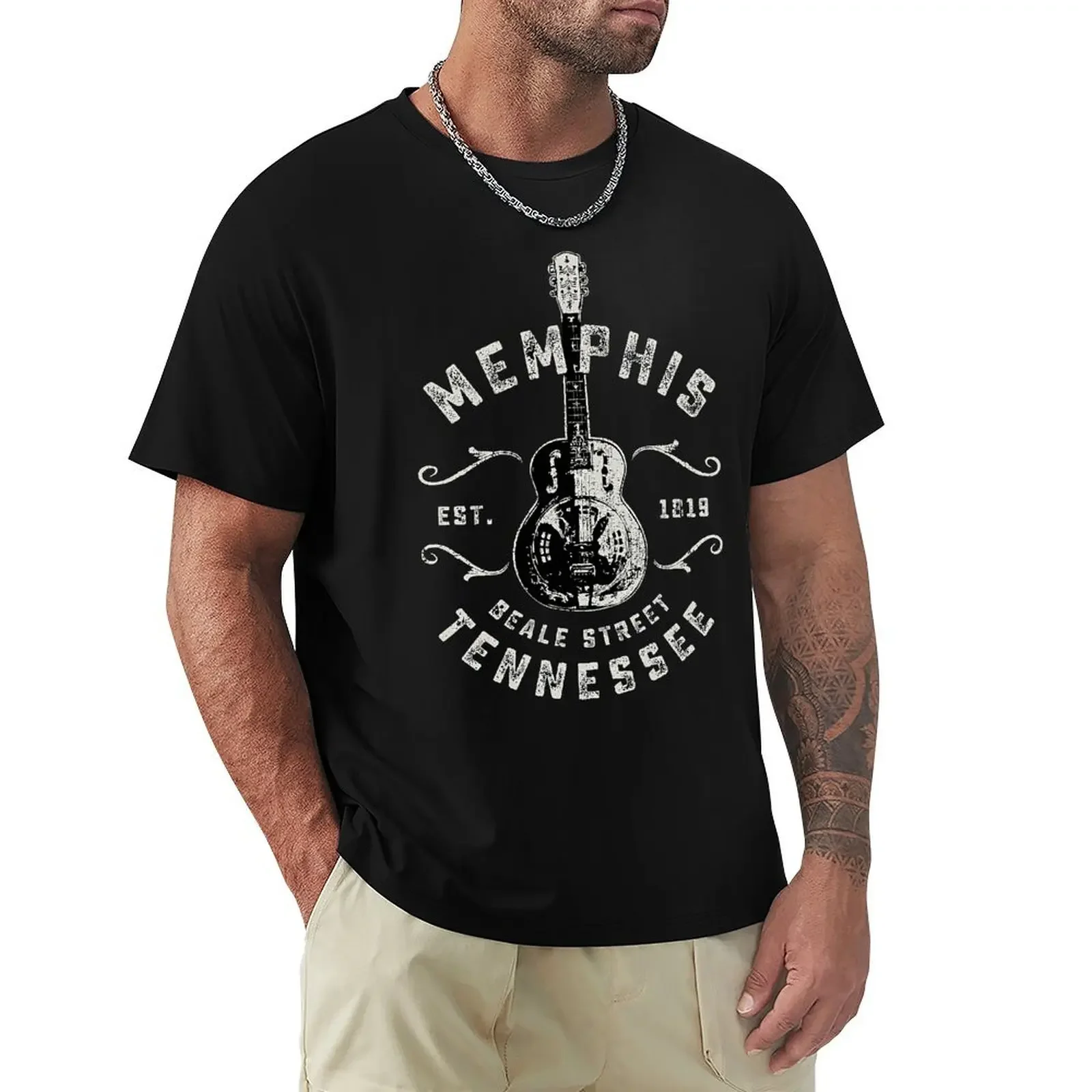 Memphis Beale Street Usa Vintage T Shirts Women Man's T-shirt Cotton Summer Tshirts Short Sleeve Graphics Tee Tops