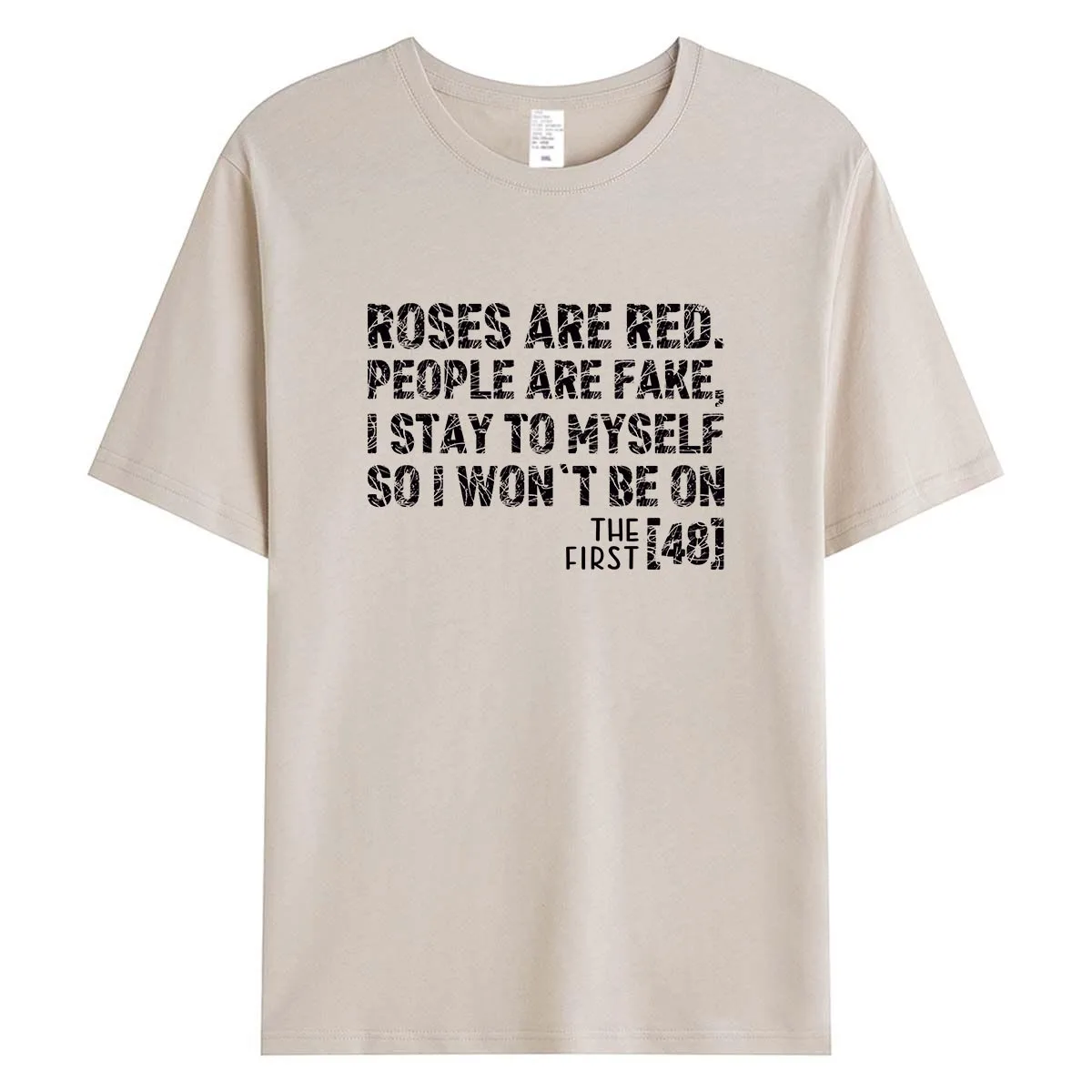 

Roses Are Red People Are Fake T Shirt Women Sarcastic Quote Graphic Tee Summer Short Sleeve Harajuku Cotton Top Female Clothes