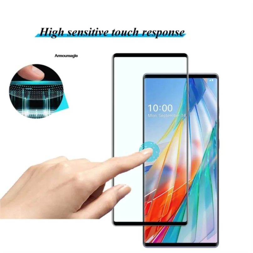 2/4 قطعة غطاء كامل منحني واقي من الزجاج المقسى لـ lg Wing 5g lg المخملية lg g9 lm-g900n 5g واقي للشاشة طبقة رقيقة واقية #2