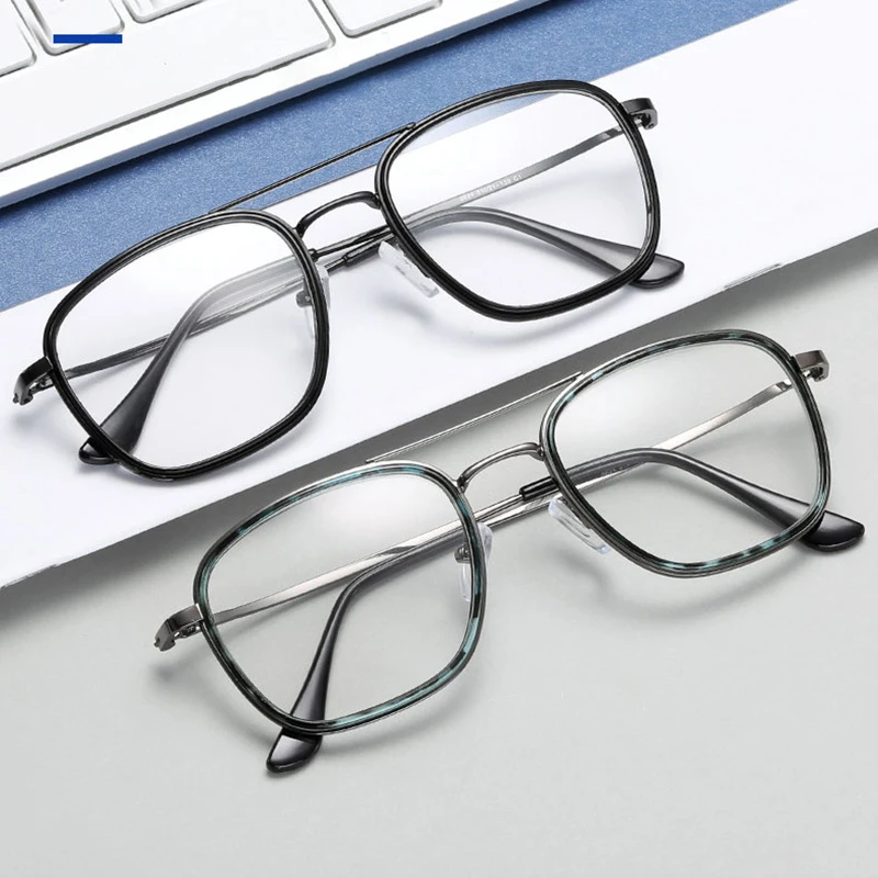 

Alloy Glasses Frame Unisex Spectacles Full Rim Eyeglasses Anti Blue Ray Spring Hinges Nearsighted Eye Glasses Hot Selling